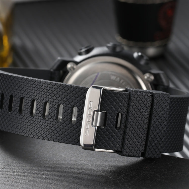 SANDA 361 Fashionable Night Light Sports Children Electronic Watch Multi Functional Personality Night Light Men Waterproof Watch