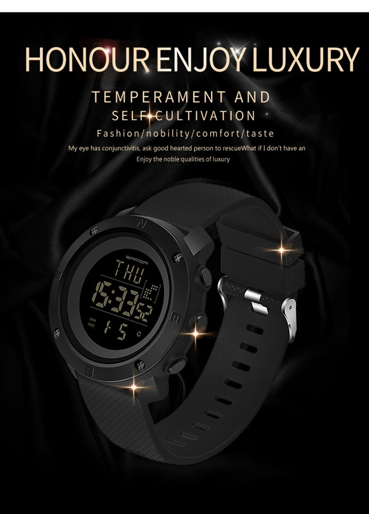 SANDA 361 Fashionable Night Light Sports Children Electronic Watch Multi Functional Personality Night Light Men Waterproof Watch