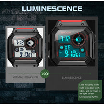 Load image into Gallery viewer, SANDA418 Square Wristwatch Swimming Waterproof Alarm Night light Male Student Watch Simple Fashion Sports Watch