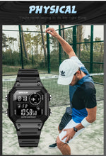 Load image into Gallery viewer, SANDA418 Square Wristwatch Swimming Waterproof Alarm Night light Male Student Watch Simple Fashion Sports Watch