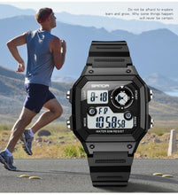 Load image into Gallery viewer, SANDA418 Square Wristwatch Swimming Waterproof Alarm Night light Male Student Watch Simple Fashion Sports Watch