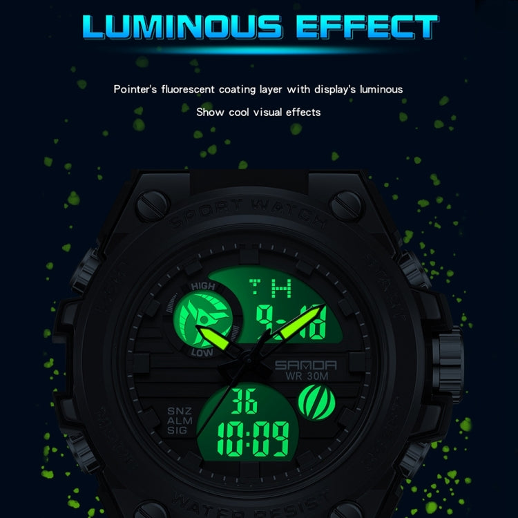 SANDA739  Watch Plate Chao Male Watch Male Student Fashion Trend Multi Functional Digital Waterproof Electronic Meter