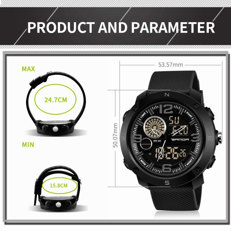 SANDA 762 Watch Men Watch Students Men Watch Fashion Trend Youth Waterproof Night light Sports Men