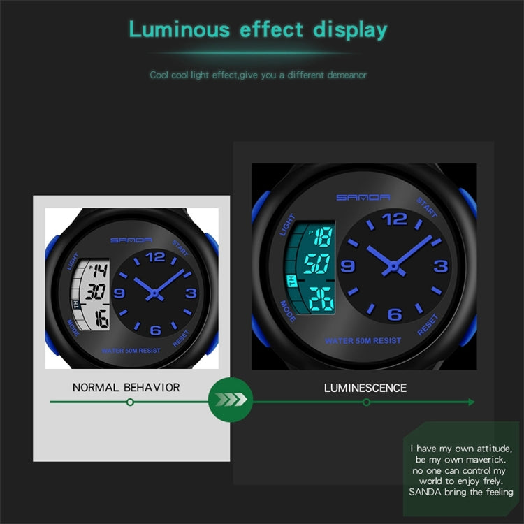 SANDA 763 Men Waterproof Student Watch Explosive Fashion Multi Functional Night light Outdoor Sports Personality Electronic Wrist Watch
