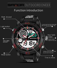 Load image into Gallery viewer, SANDA New Waterproof Luminous Plastic Multi Functional Watch Men Outdoor Sports LED Electronic Watch