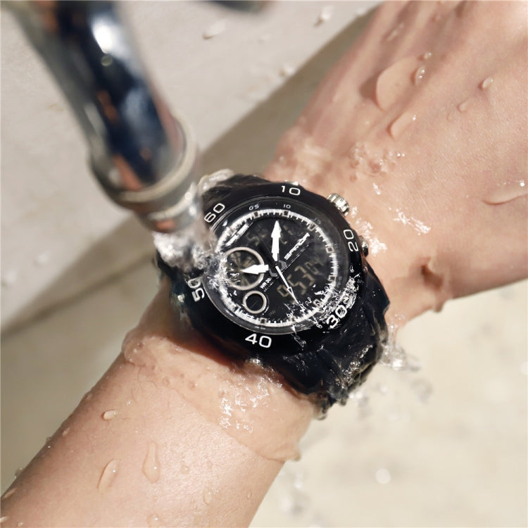 SANDA New Waterproof Luminous Plastic Multi Functional Watch Men Outdoor Sports LED Electronic Watch