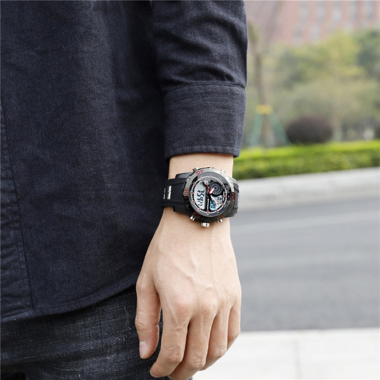 SANDA New Waterproof Luminous Plastic Multi Functional Watch Men Outdoor Sports LED Electronic Watch