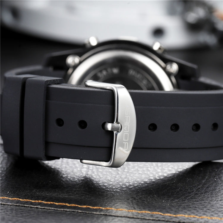 SANDA New Waterproof Luminous Plastic Multi Functional Watch Men Outdoor Sports LED Electronic Watch