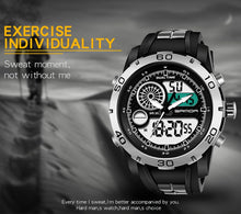 Load image into Gallery viewer, SANDA New Waterproof Luminous Plastic Multi Functional Watch Men Outdoor Sports LED Electronic Watch
