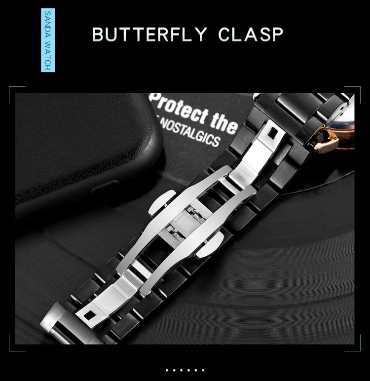 SANDA1009 Watch Man Student Casual Waterproof Steel Band Watch Man