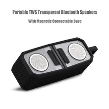 Load image into Gallery viewer, BT628 10W Portable TWS Transparent Bluetooth Speakers With Magnetic Connectable Base Outdoor Stereo Bass Subwoofer