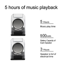 Load image into Gallery viewer, BT628 10W Portable TWS Transparent Bluetooth Speakers With Magnetic Connectable Base Outdoor Stereo Bass Subwoofer