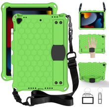 Load image into Gallery viewer, Honeycomb Design EVA + PC Four Corner Anti Falling Flat Protective Shell With Straps, For iPad Air/Air2/Pro9.7, For iPad 10.2, For    iPad Pro 10.5, For iPad  Air 2019 10.5