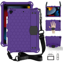 Load image into Gallery viewer, Honeycomb Design EVA + PC Four Corner Anti Falling Flat Protective Shell With Straps, For iPad Air/Air2/Pro9.7, For iPad 10.2, For    iPad Pro 10.5, For iPad  Air 2019 10.5