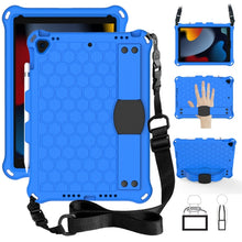 Load image into Gallery viewer, Honeycomb Design EVA + PC Four Corner Anti Falling Flat Protective Shell With Straps, For iPad Air/Air2/Pro9.7, For iPad 10.2, For    iPad Pro 10.5, For iPad  Air 2019 10.5