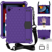 Load image into Gallery viewer, Honeycomb Design EVA + PC Four Corner Anti Falling Flat Protective Shell With Straps, For iPad Air/Air2/Pro9.7, For iPad 10.2, For    iPad Pro 10.5, For iPad  Air 2019 10.5