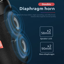 Load image into Gallery viewer, TG113C Column Portable Bluetooth Mini Speaker FM Radio Waterproof Subwoofer Phone Holder Wireless Loundpeakers
