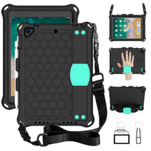 Load image into Gallery viewer, Honeycomb Design EVA + PC Four Corner Anti Falling Flat Protective Shell With Straps, For iPad 9.7 2017/2018