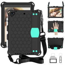 Load image into Gallery viewer, Honeycomb Design EVA + PC Four Corner Anti Falling Flat Protective Shell With Straps, For iPad 9.7 2017/2018
