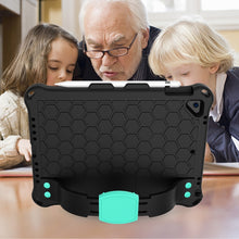Load image into Gallery viewer, Honeycomb Design EVA + PC Four Corner Anti Falling Flat Protective Shell With Straps, For iPad 9.7 2017/2018