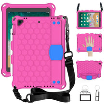Load image into Gallery viewer, Honeycomb Design EVA + PC Four Corner Anti Falling Flat Protective Shell With Straps, For iPad 9.7 2017/2018