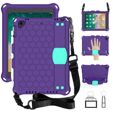 Load image into Gallery viewer, Honeycomb Design EVA + PC Four Corner Anti Falling Flat Protective Shell With Straps, For iPad 9.7 2017/2018
