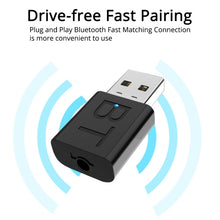 Load image into Gallery viewer, BT005 5.0 USB Bluetooth Receiver Speaker Amplifier AUX Audio I Car Wireless Stereo Bluetooth Stick Adapter