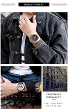Load image into Gallery viewer, SANDA 5009 Business Fashion Three Eye Six Needle Casual Leather Waterproof Men Quartz Watch