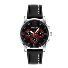Load image into Gallery viewer, SANDA 5009 Business Fashion Three Eye Six Needle Casual Leather Waterproof Men Quartz Watch