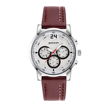 Load image into Gallery viewer, SANDA 5009 Business Fashion Three Eye Six Needle Casual Leather Waterproof Men Quartz Watch