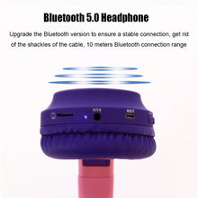 Load image into Gallery viewer, Cute Cat Ear Bluetooth 5.0 Headphones Foldable On-Ear Stereo Wireless Headset Headphone with Mic / LED Light / FM Radio / TF Card, SYA00833501F, SYA00833501A, SYA00833501B, SYA00833501C, SYA00833501D, SYA00833501E