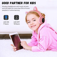 Load image into Gallery viewer, Cute Cat Ear Bluetooth 5.0 Headphones Foldable On-Ear Stereo Wireless Headset Headphone with Mic / LED Light / FM Radio / TF Card, SYA00833501F, SYA00833501A, SYA00833501B, SYA00833501C, SYA00833501D, SYA00833501E