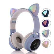 Load image into Gallery viewer, Cute Cat Ear Bluetooth 5.0 Headphones Foldable On-Ear Stereo Wireless Headset Headphone with Mic / LED Light / FM Radio / TF Card, SYA00833501F, SYA00833501A, SYA00833501B, SYA00833501C, SYA00833501D, SYA00833501E