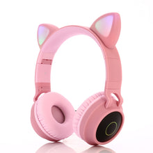 Load image into Gallery viewer, Cute Cat Ear Bluetooth 5.0 Headphones Foldable On-Ear Stereo Wireless Headset Headphone with Mic / LED Light / FM Radio / TF Card, SYA00833501F, SYA00833501A, SYA00833501B, SYA00833501C, SYA00833501D, SYA00833501E