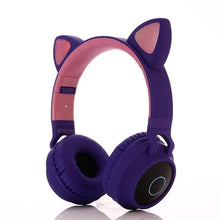 Load image into Gallery viewer, Cute Cat Ear Bluetooth 5.0 Headphones Foldable On-Ear Stereo Wireless Headset Headphone with Mic / LED Light / FM Radio / TF Card, SYA00833501F, SYA00833501A, SYA00833501B, SYA00833501C, SYA00833501D, SYA00833501E