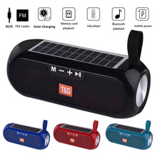 Load image into Gallery viewer, T&amp;G TG182 Portable Column Wireless Stereo Music Box Solar Power waterproof USB AUX FM radio super bass
