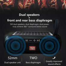 Load image into Gallery viewer, T&amp;G TG182 Portable Column Wireless Stereo Music Box Solar Power waterproof USB AUX FM radio super bass