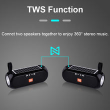 Load image into Gallery viewer, T&amp;G TG182 Portable Column Wireless Stereo Music Box Solar Power waterproof USB AUX FM radio super bass