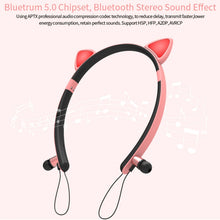 Load image into Gallery viewer, ZW29 Cat Ear Stereo Sound HIFI Fashion Outdoor Portable Sports Wireless  Bluetooth Headset with Mic &amp; LED Light Glowing