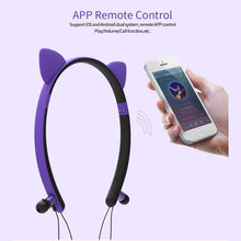 Load image into Gallery viewer, ZW29 Cat Ear Stereo Sound HIFI Fashion Outdoor Portable Sports Wireless  Bluetooth Headset with Mic &amp; LED Light Glowing