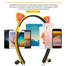 Load image into Gallery viewer, ZW29 Cat Ear Stereo Sound HIFI Fashion Outdoor Portable Sports Wireless  Bluetooth Headset with Mic &amp; LED Light Glowing