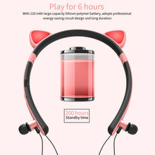 Load image into Gallery viewer, ZW29 Cat Ear Stereo Sound HIFI Fashion Outdoor Portable Sports Wireless  Bluetooth Headset with Mic &amp; LED Light Glowing