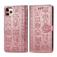 Load image into Gallery viewer, Cute Cat and Dog Embossed Horizontal Flip PU Leather Case with Holder / Card Slot / Wallet / Lanyard, For iPhone 11 Pro Max, For iPhone XS/X, For iPhone XR
