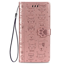 Load image into Gallery viewer, Cute Cat and Dog Embossed Horizontal Flip PU Leather Case with Holder / Card Slot / Wallet / Lanyard, For iPhone 11 Pro Max, For iPhone XS/X, For iPhone XR