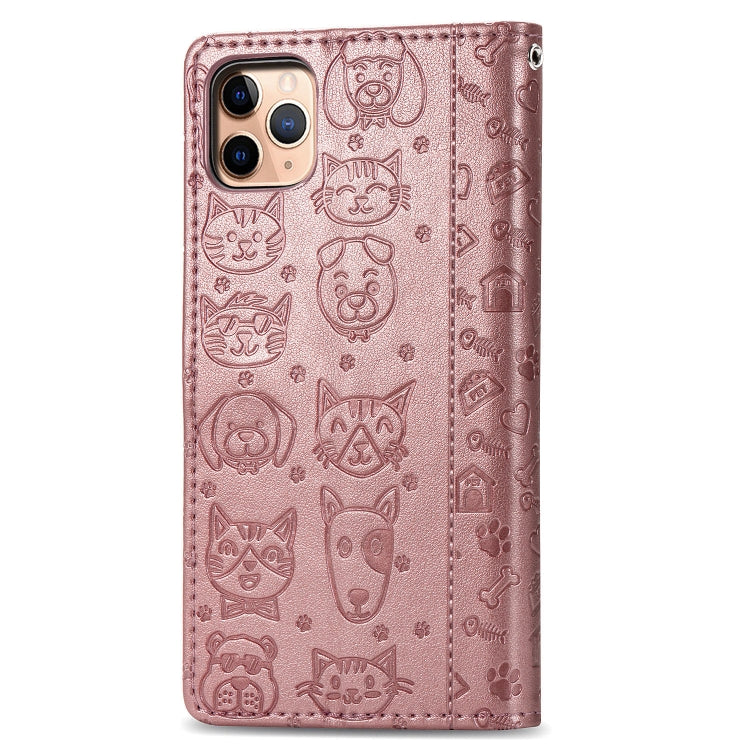 Cute Cat and Dog Embossed Horizontal Flip PU Leather Case with Holder / Card Slot / Wallet / Lanyard, For iPhone 11 Pro Max, For iPhone XS/X, For iPhone XR