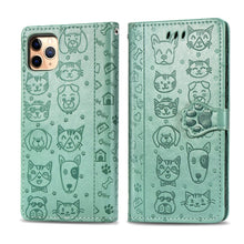 Load image into Gallery viewer, Cute Cat and Dog Embossed Horizontal Flip PU Leather Case with Holder / Card Slot / Wallet / Lanyard, For iPhone 11 Pro Max, For iPhone XS/X, For iPhone XR