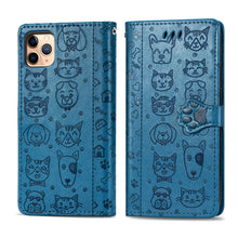 Load image into Gallery viewer, Cute Cat and Dog Embossed Horizontal Flip PU Leather Case with Holder / Card Slot / Wallet / Lanyard, For iPhone 11 Pro Max, For iPhone XS/X, For iPhone XR
