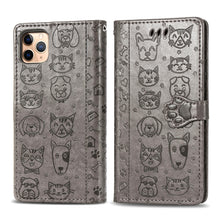 Load image into Gallery viewer, Cute Cat and Dog Embossed Horizontal Flip PU Leather Case with Holder / Card Slot / Wallet / Lanyard, For iPhone 11 Pro Max, For iPhone XS/X, For iPhone XR