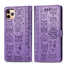 Load image into Gallery viewer, Cute Cat and Dog Embossed Horizontal Flip PU Leather Case with Holder / Card Slot / Wallet / Lanyard, For iPhone 11 Pro Max, For iPhone XS/X, For iPhone XR