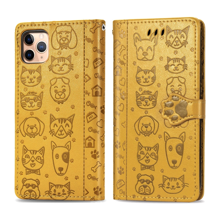 Cute Cat and Dog Embossed Horizontal Flip PU Leather Case with Holder / Card Slot / Wallet / Lanyard, For iPhone 11 Pro Max, For iPhone XS/X, For iPhone XR